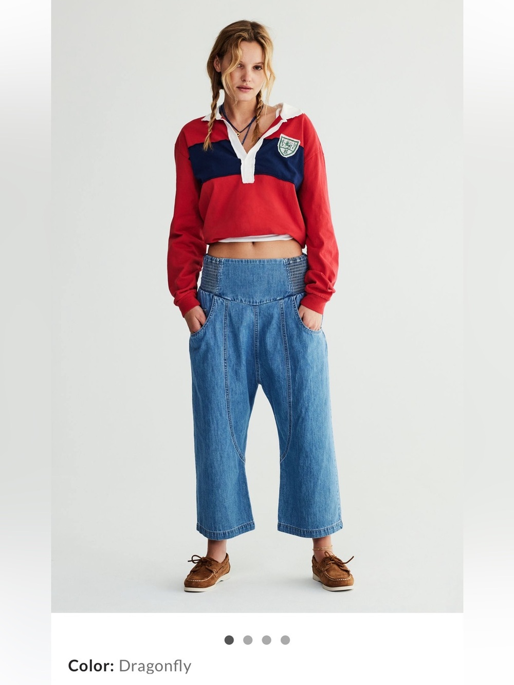 We The Free Lunan Crop Harem Jeans in Dragonfly